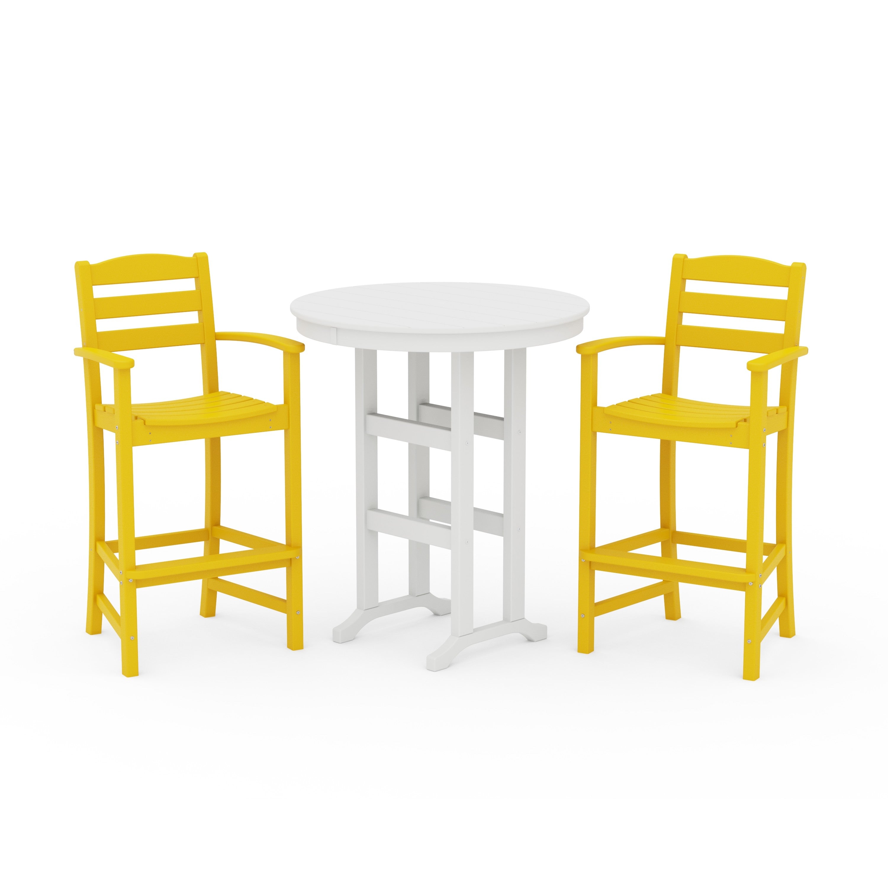 La Casa Café 3-Piece Round Farmhouse Bar Set
