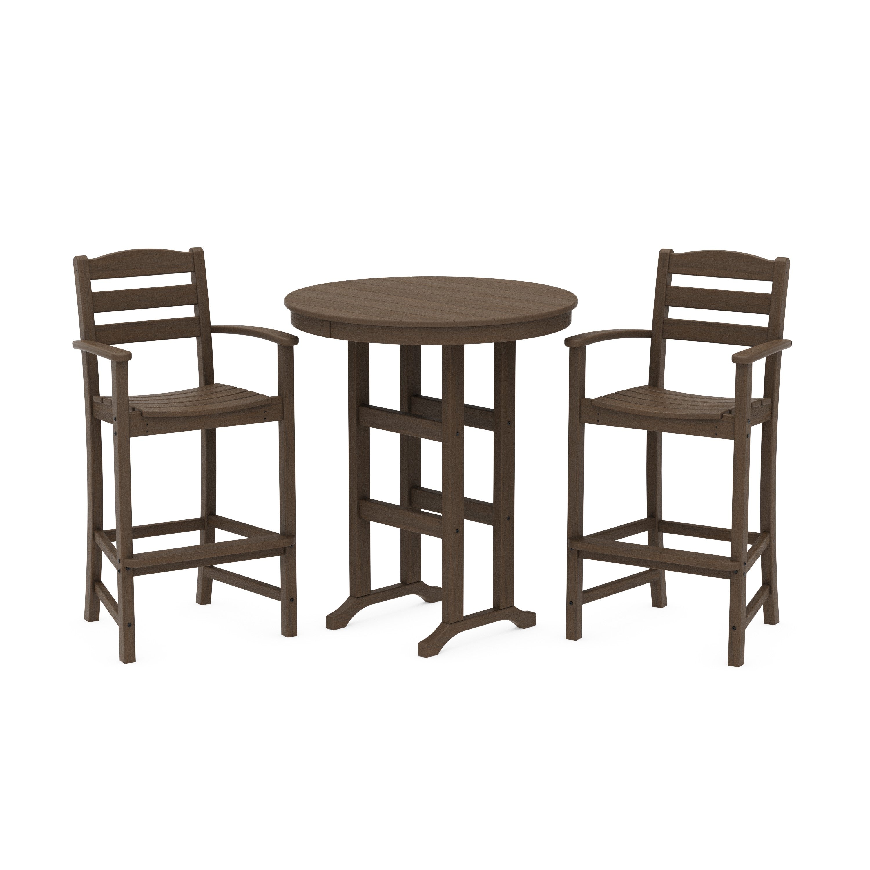 La Casa Café 3-Piece Round Farmhouse Bar Set
