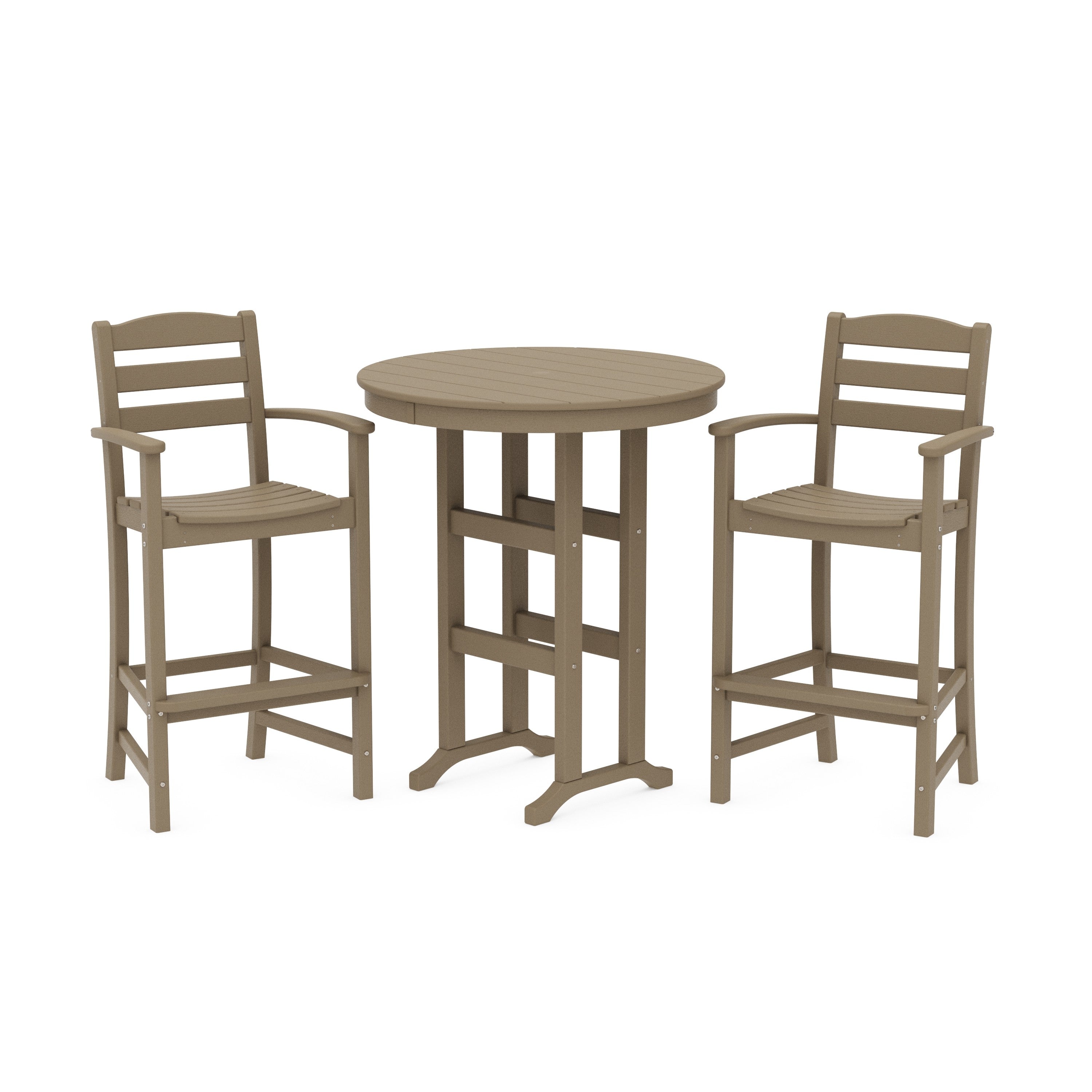 La Casa Café 3-Piece Round Farmhouse Bar Set