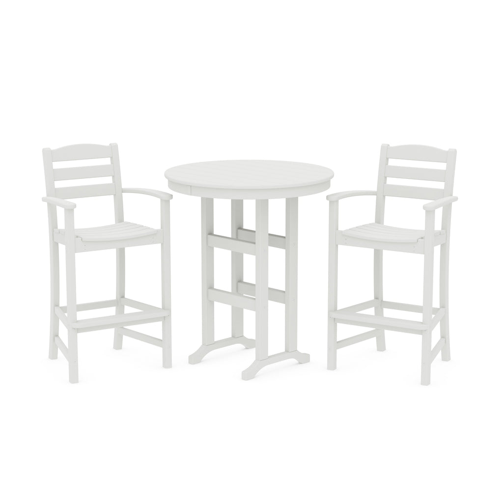 La Casa Café 3-Piece Round Farmhouse Bar Set