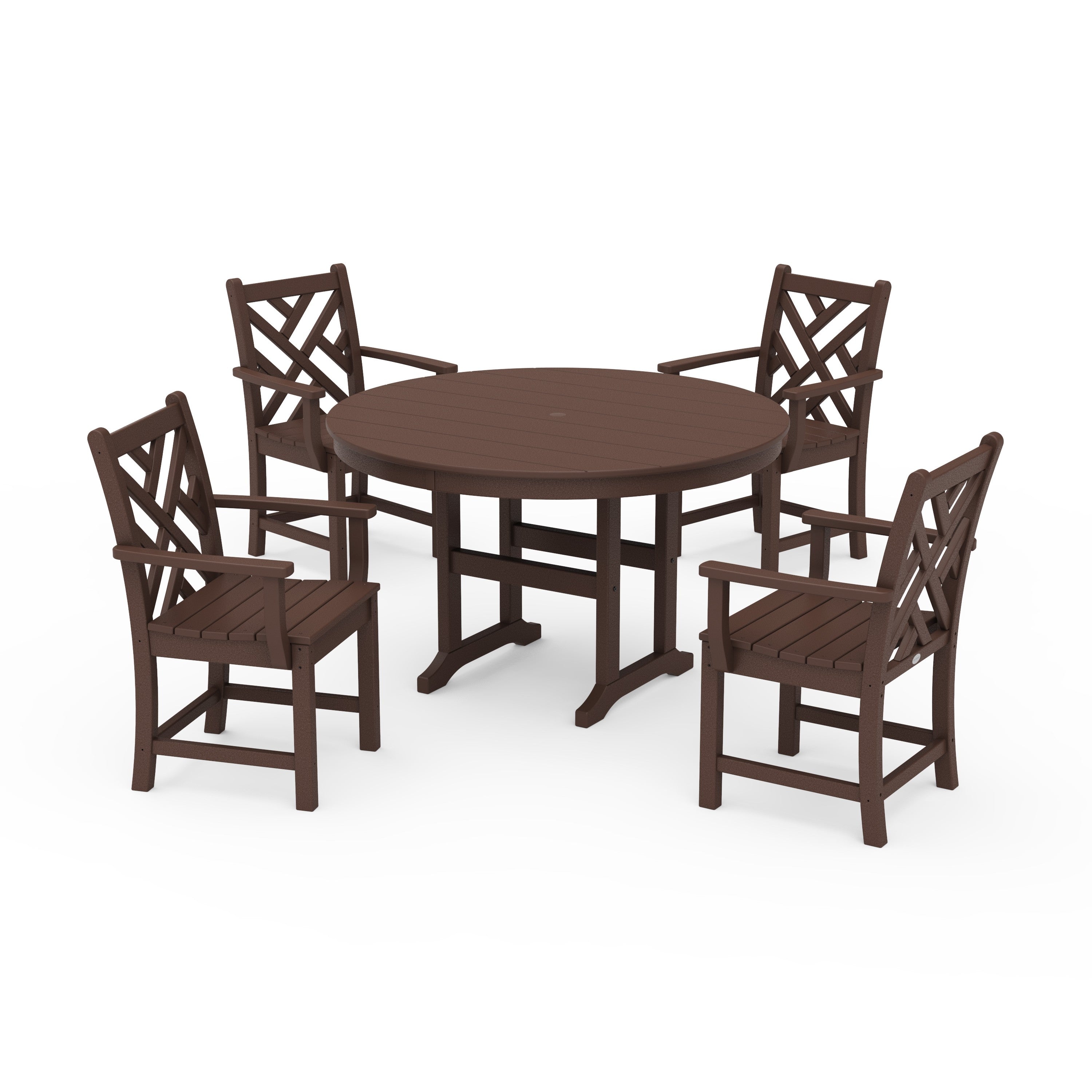 Classic 5-Piece Round Farmhouse Wooden Dining Set