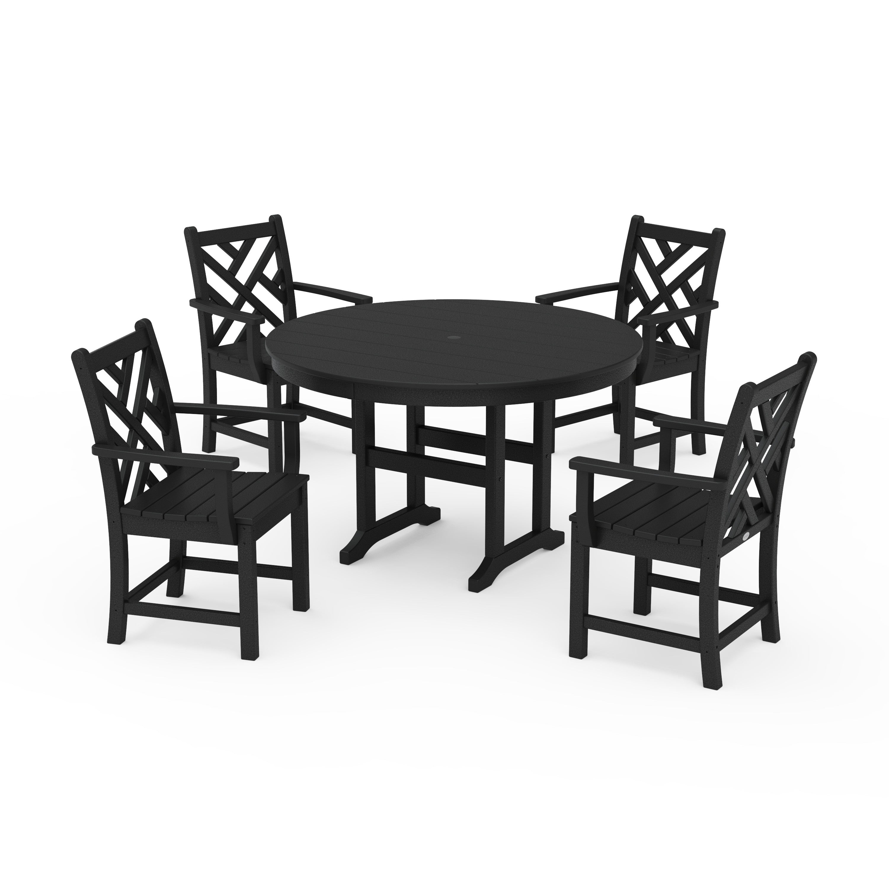 Classic 5-Piece Round Farmhouse Wooden Dining Set