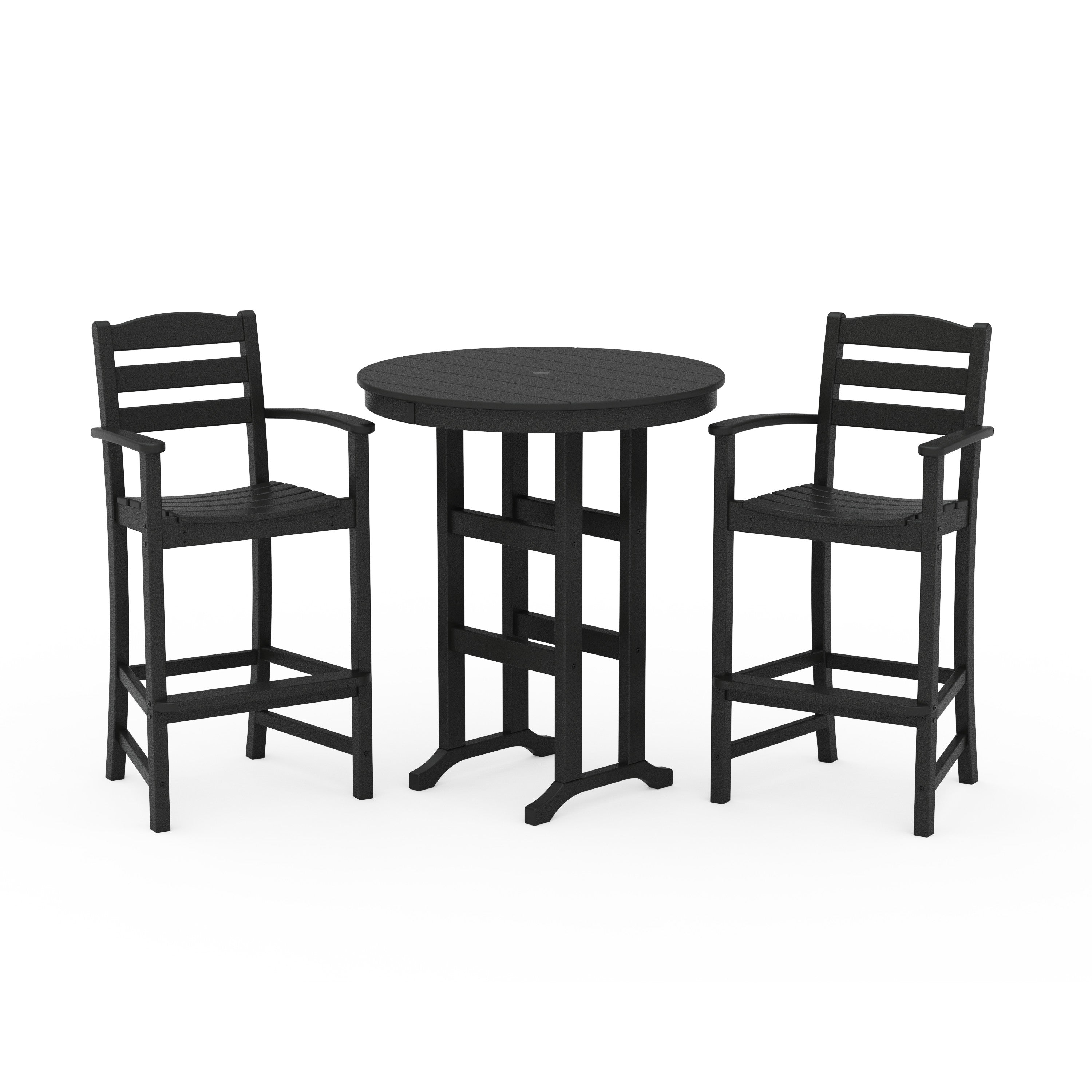 La Casa Café 3-Piece Round Farmhouse Bar Set