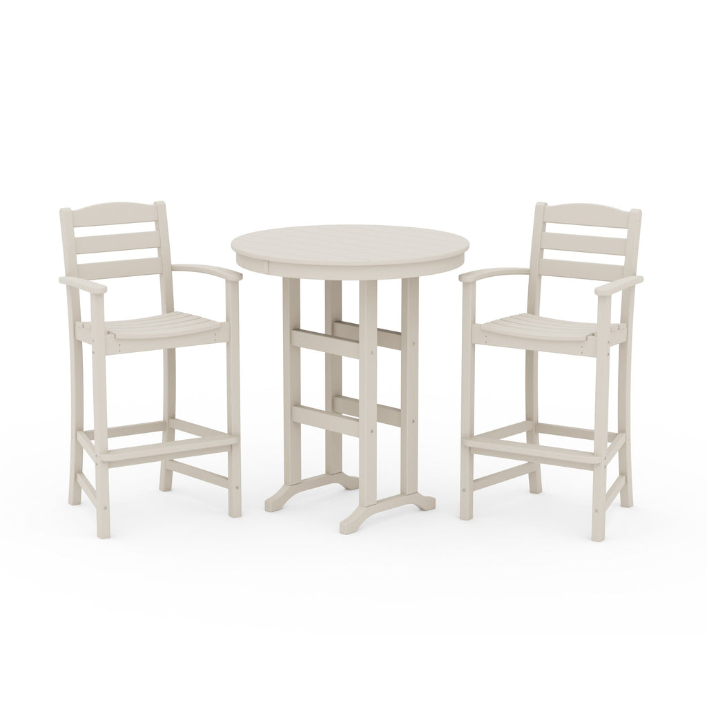 La Casa Café 3-Piece Round Farmhouse Bar Set