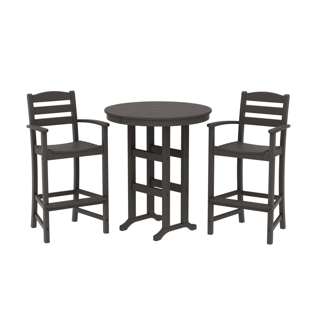 La Casa Café 3-Piece Round Farmhouse Bar Set