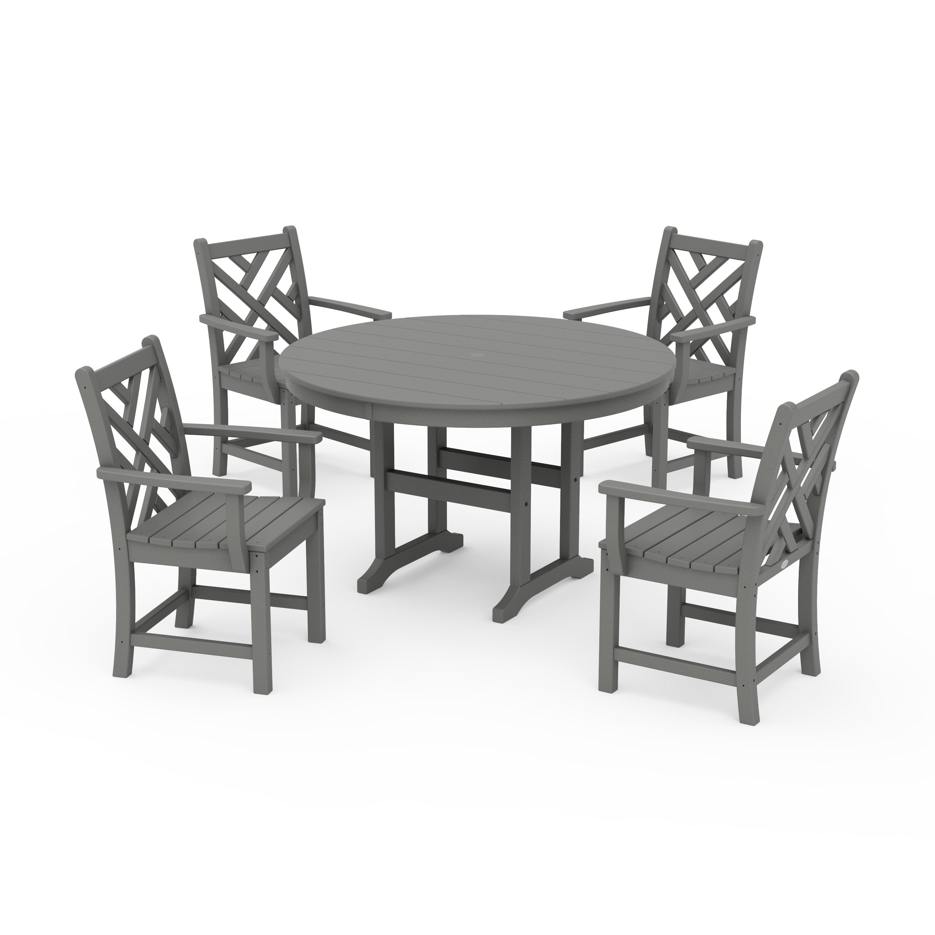 Classic 5-Piece Round Farmhouse Wooden Dining Set