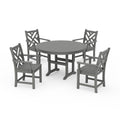 Classic 5-Piece Round Farmhouse Wooden Dining Set