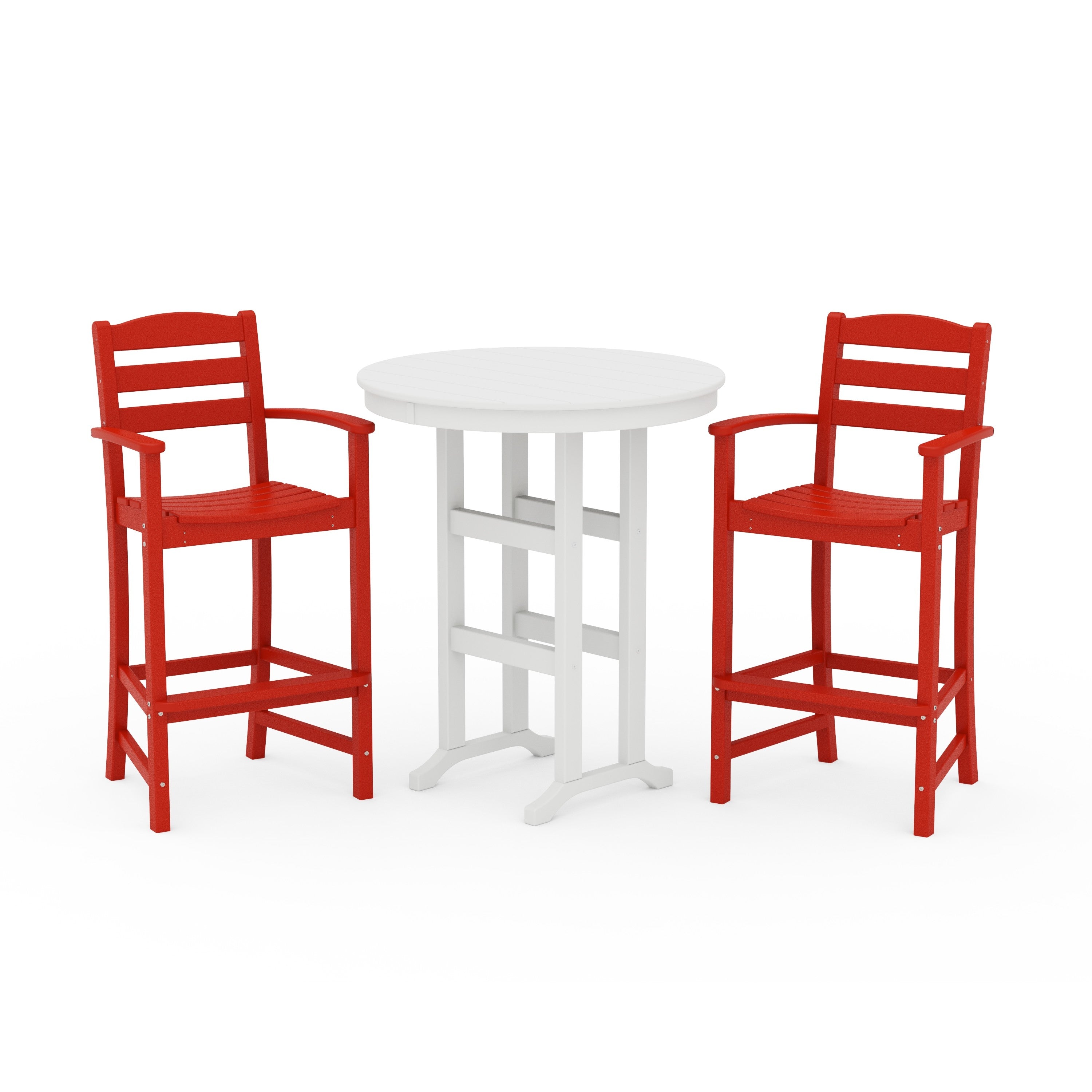 La Casa Café 3-Piece Round Farmhouse Bar Set