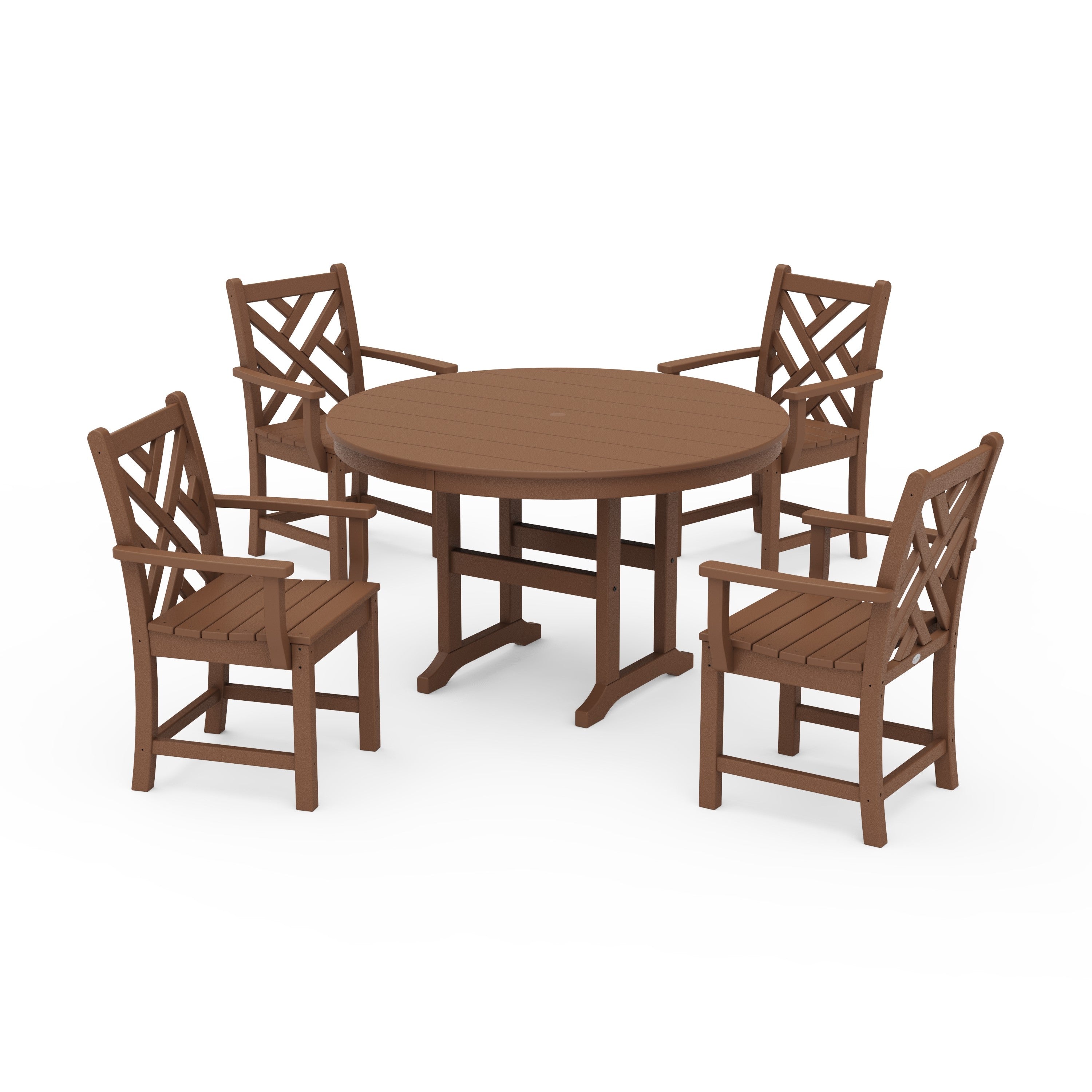Classic 5-Piece Round Farmhouse Wooden Dining Set