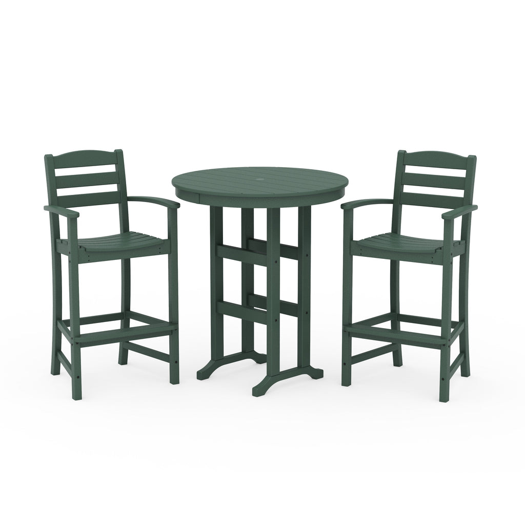 La Casa Café 3-Piece Round Farmhouse Bar Set