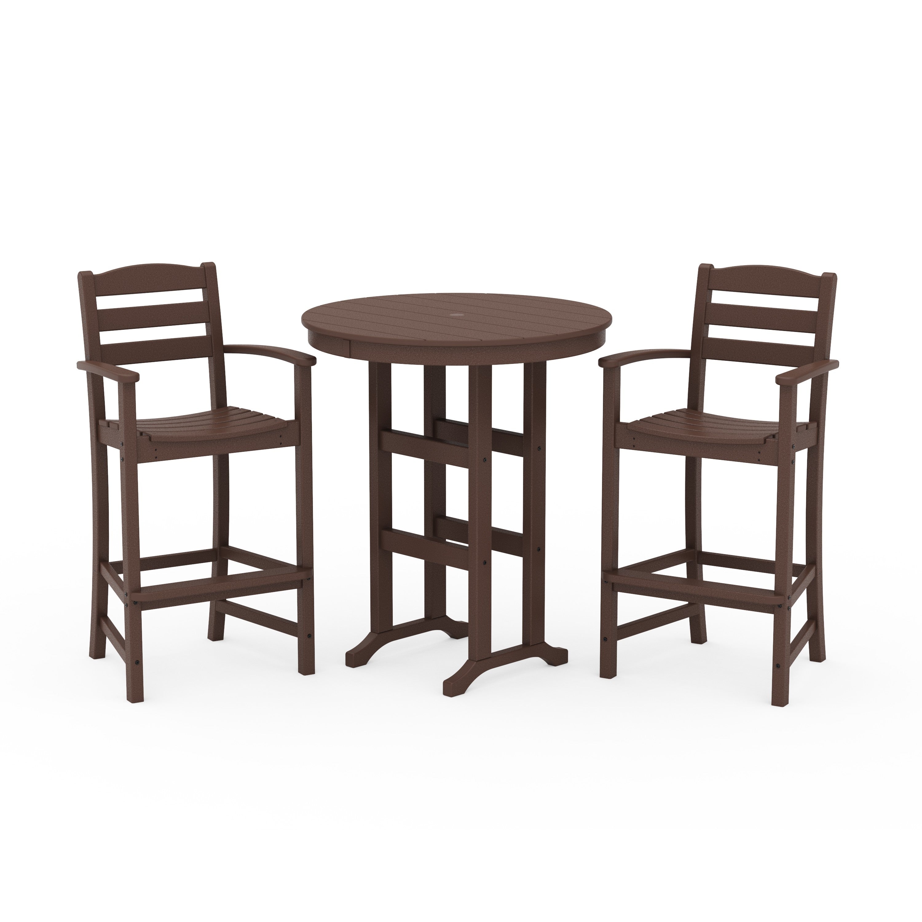 La Casa Café 3-Piece Round Farmhouse Bar Set