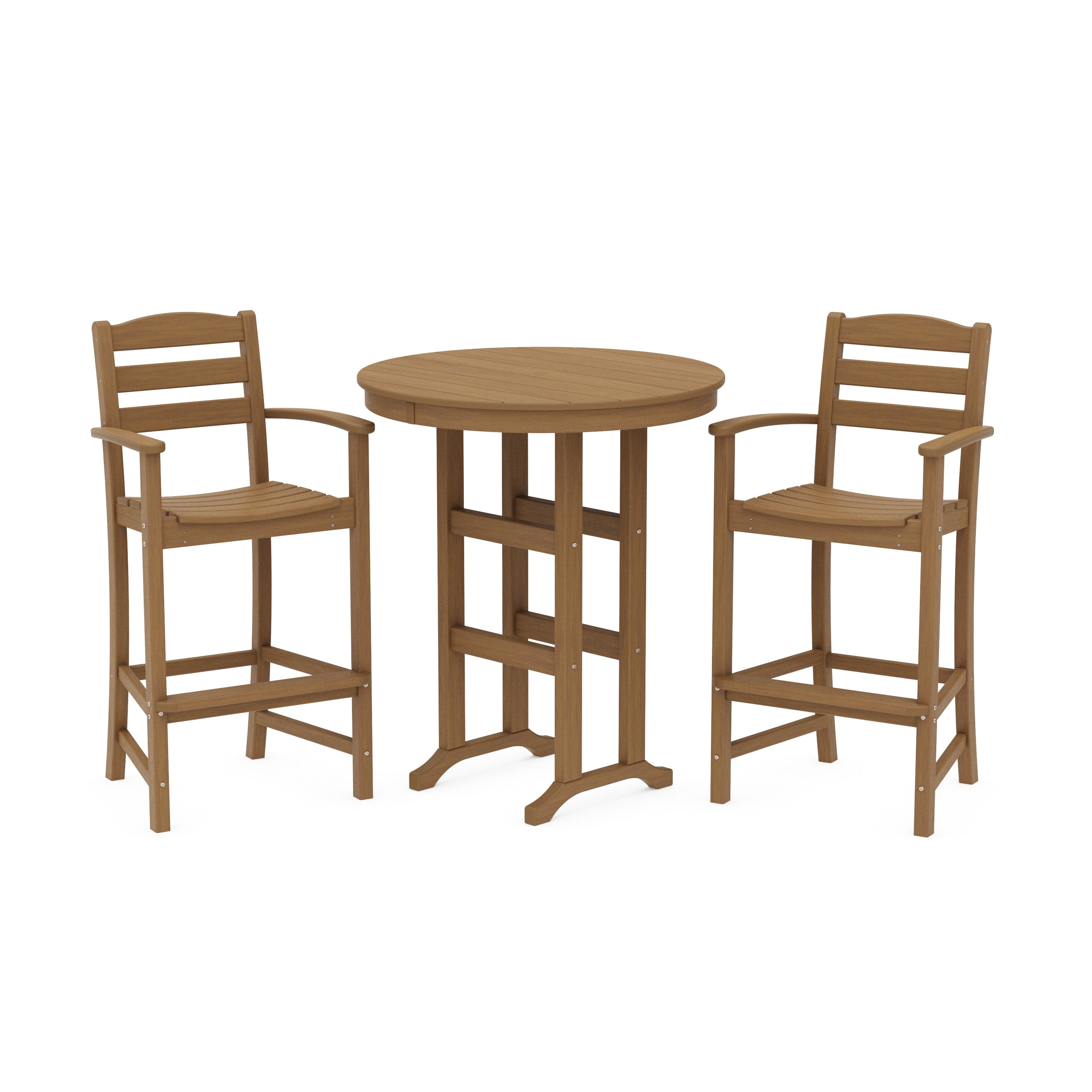 La Casa Café 3-Piece Round Farmhouse Bar Set