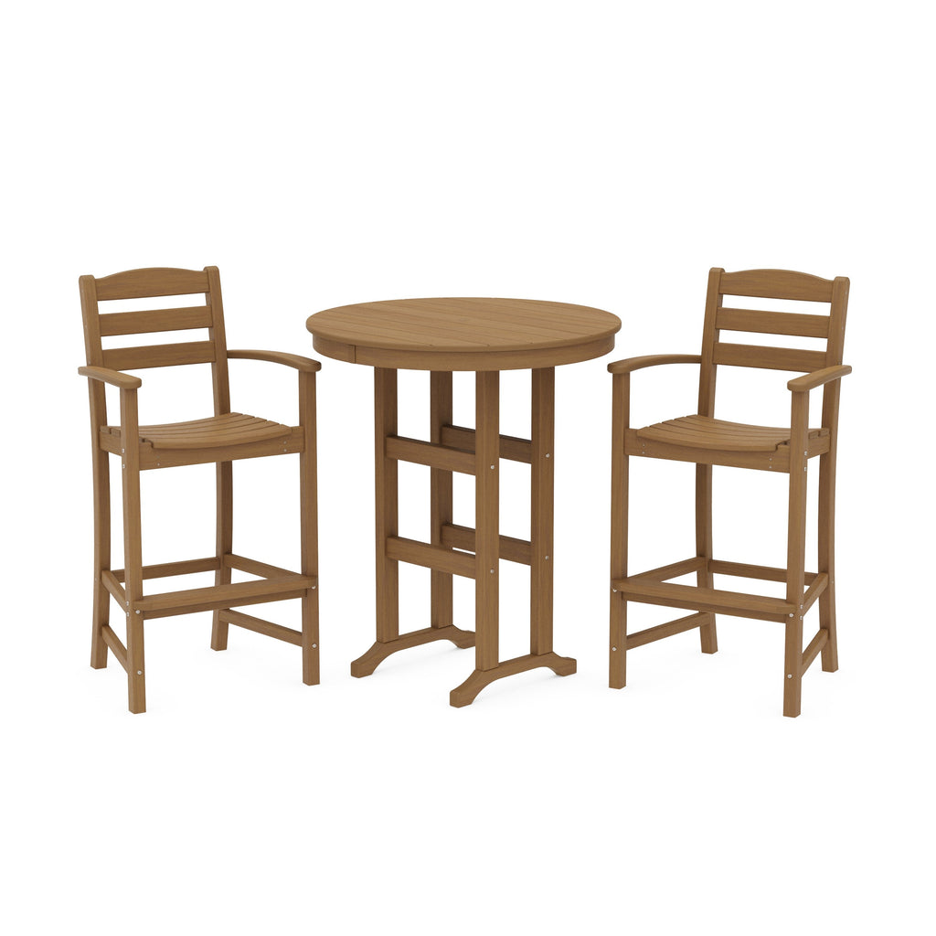 La Casa Café 3-Piece Round Farmhouse Bar Set