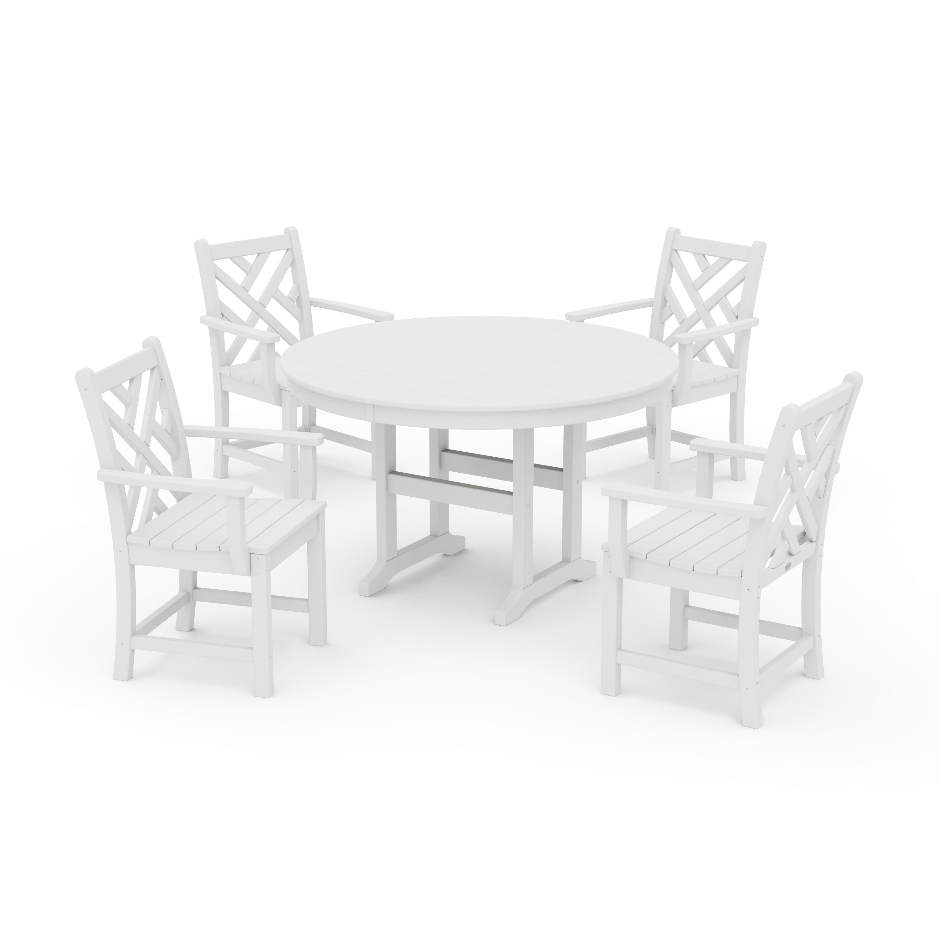 Classic 5-Piece Round Farmhouse Wooden Dining Set