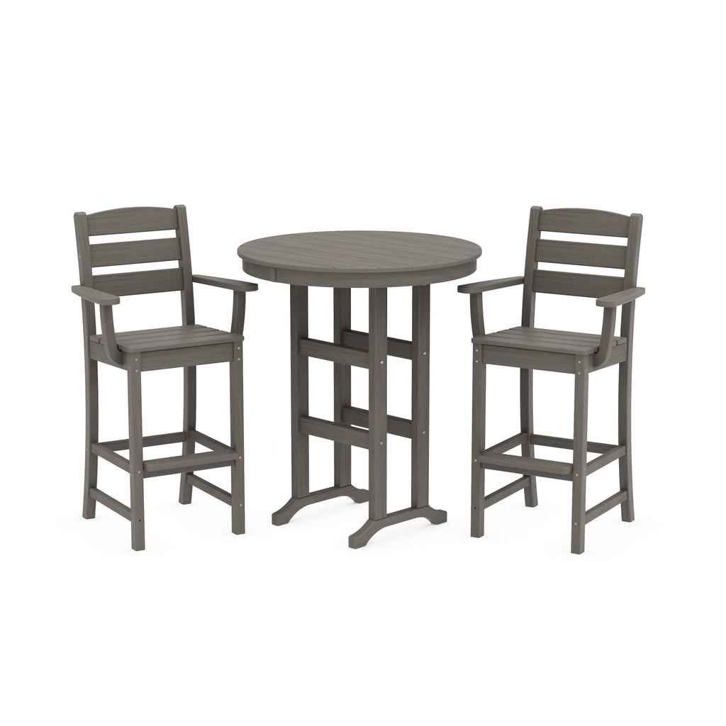 Lakeside 3-Piece Round Bar Arm Chair Set
