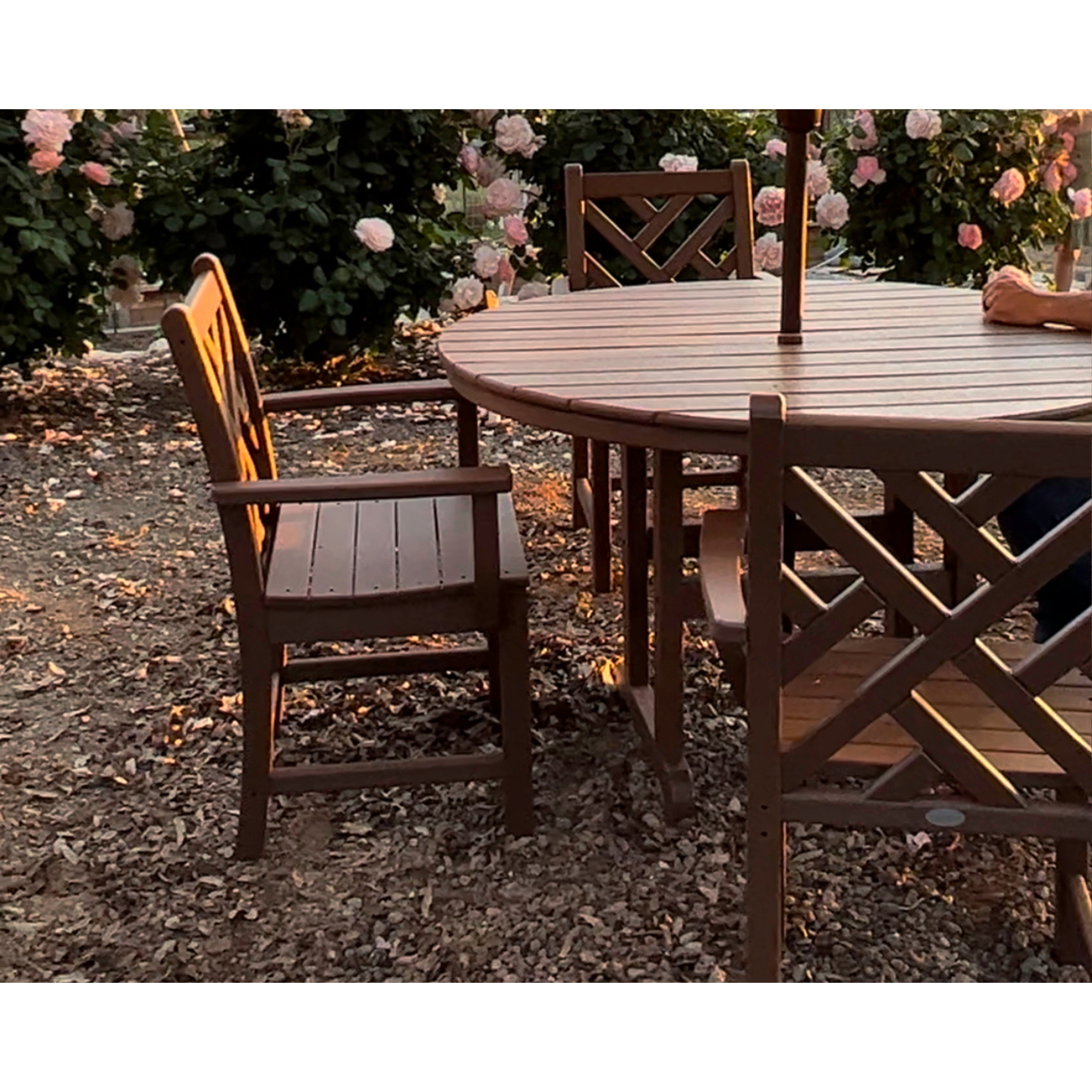 Classic 5-Piece Round Farmhouse Wooden Dining Set