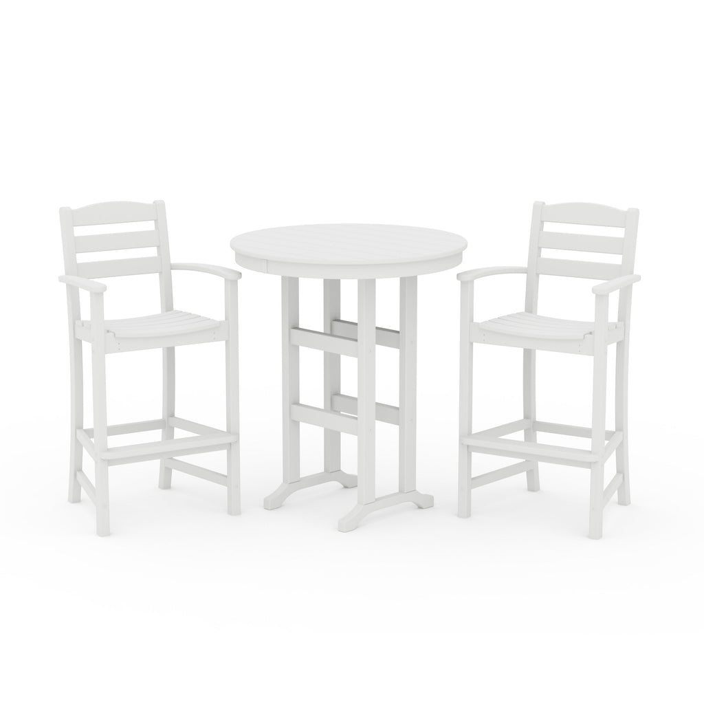 La Casa Café 3-Piece Round Farmhouse Bar Set