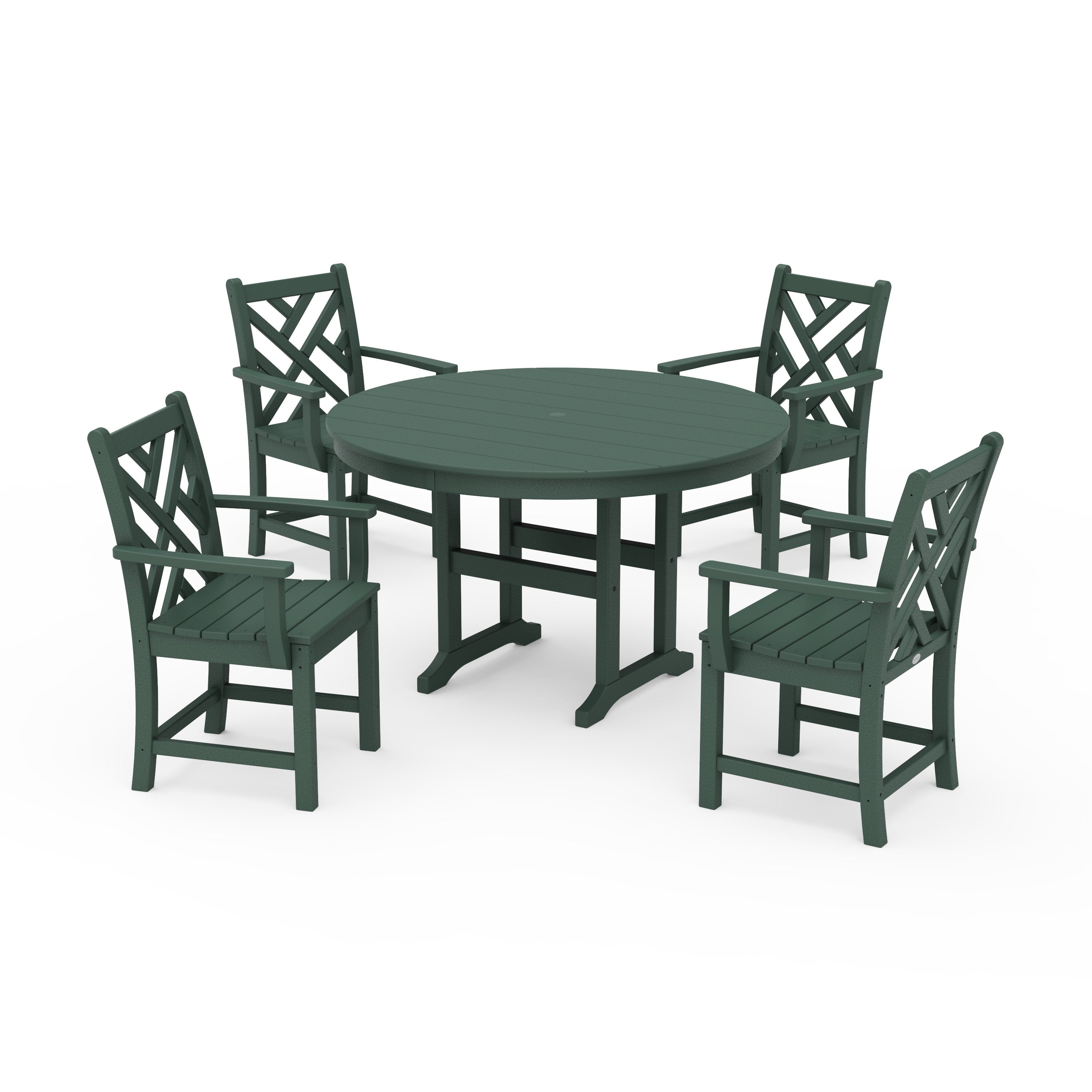 Classic 5-Piece Round Farmhouse Wooden Dining Set