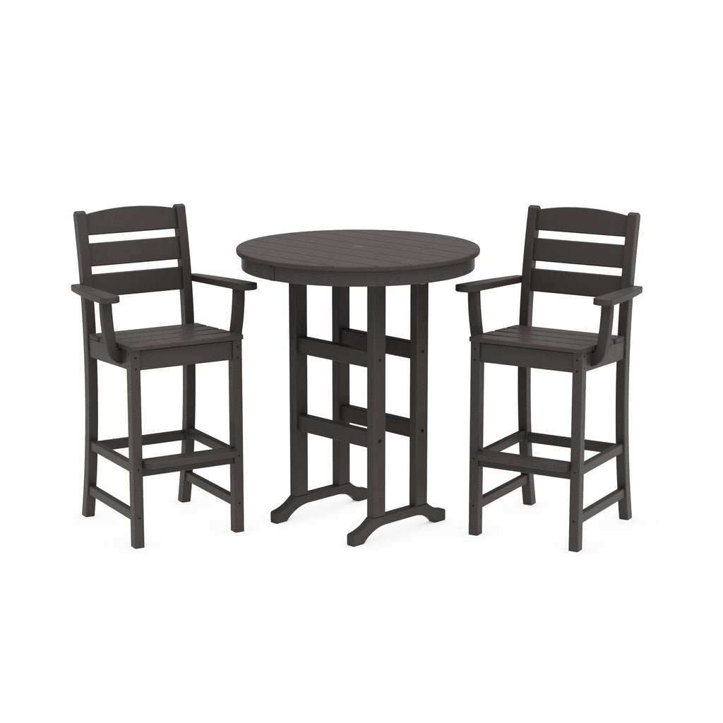 Lakeside 3-Piece Round Bar Arm Chair Set