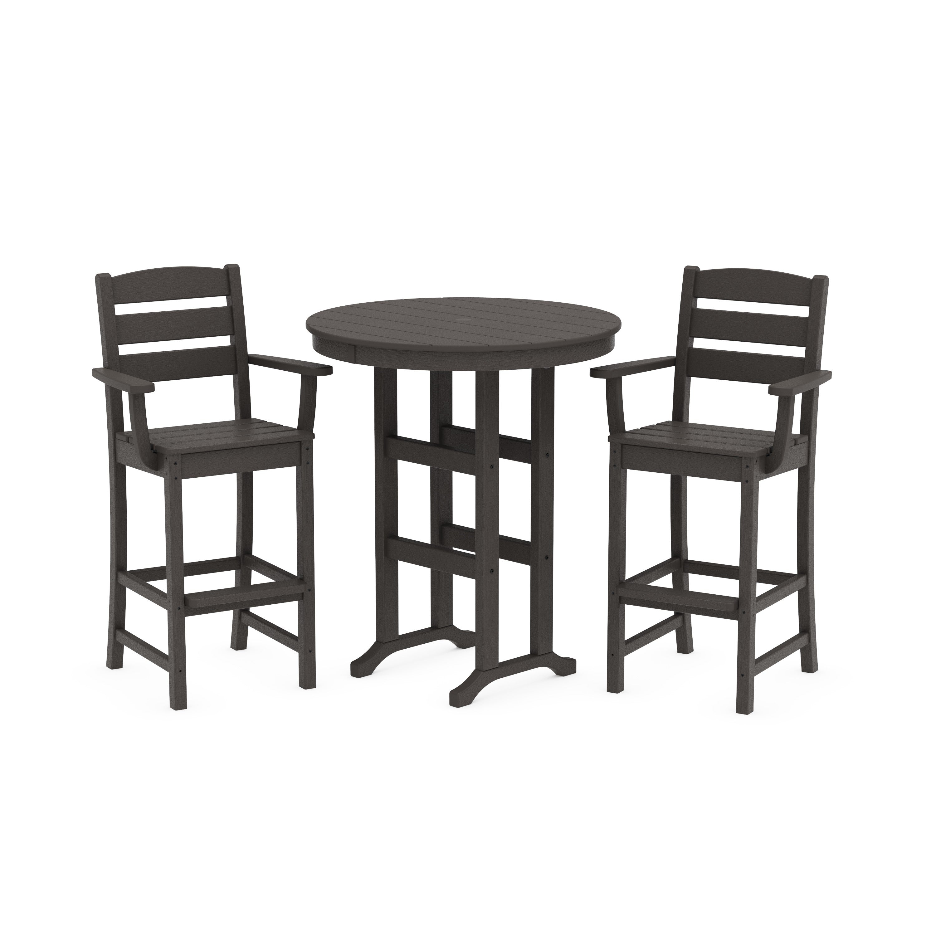Lakeside 3-Piece Round Bar Arm Chair Set