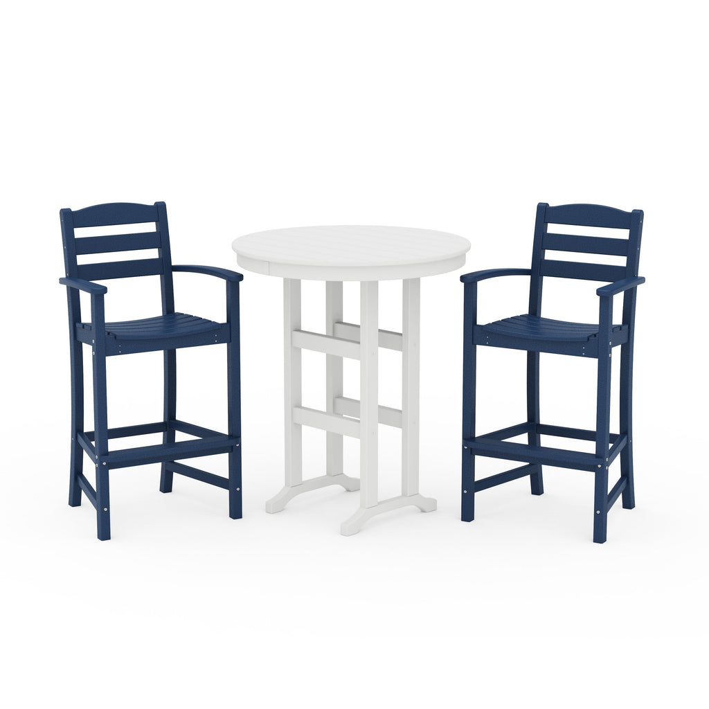 La Casa Café 3-Piece Round Farmhouse Bar Set