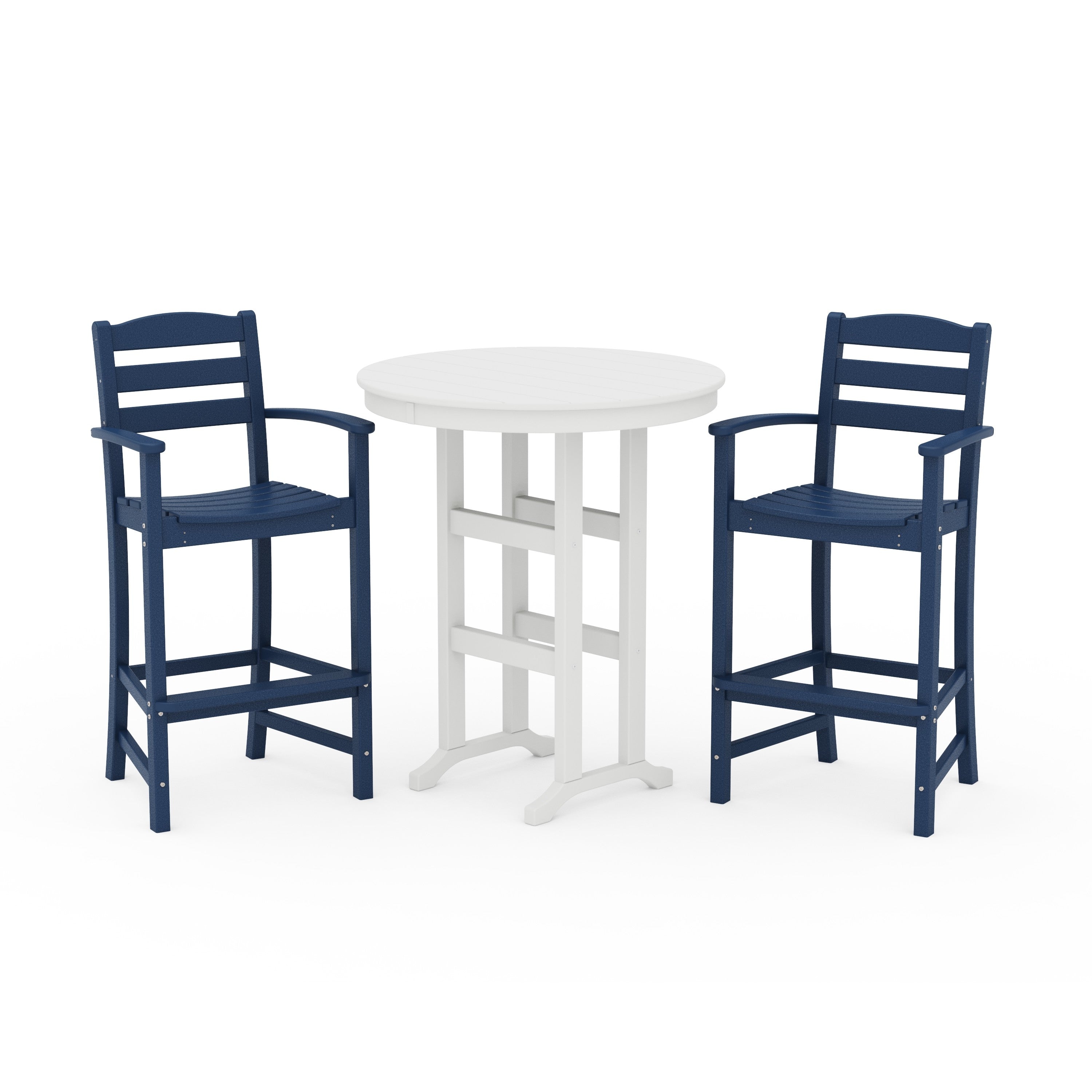 La Casa Café 3-Piece Round Farmhouse Bar Set