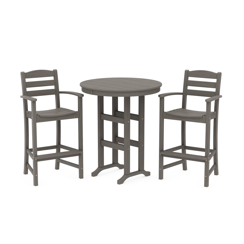 La Casa Café 3-Piece Round Farmhouse Bar Set