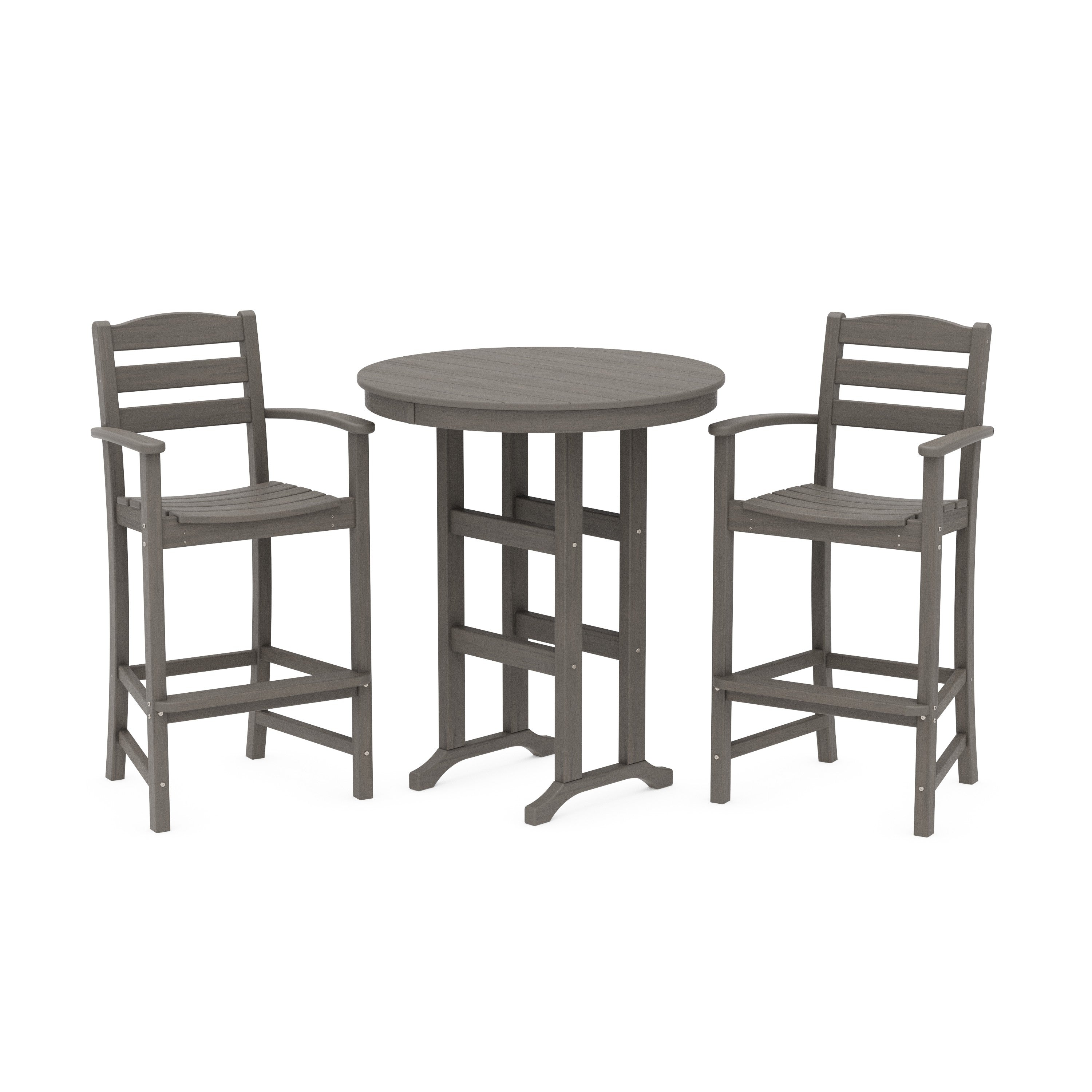 La Casa Café 3-Piece Round Farmhouse Bar Set